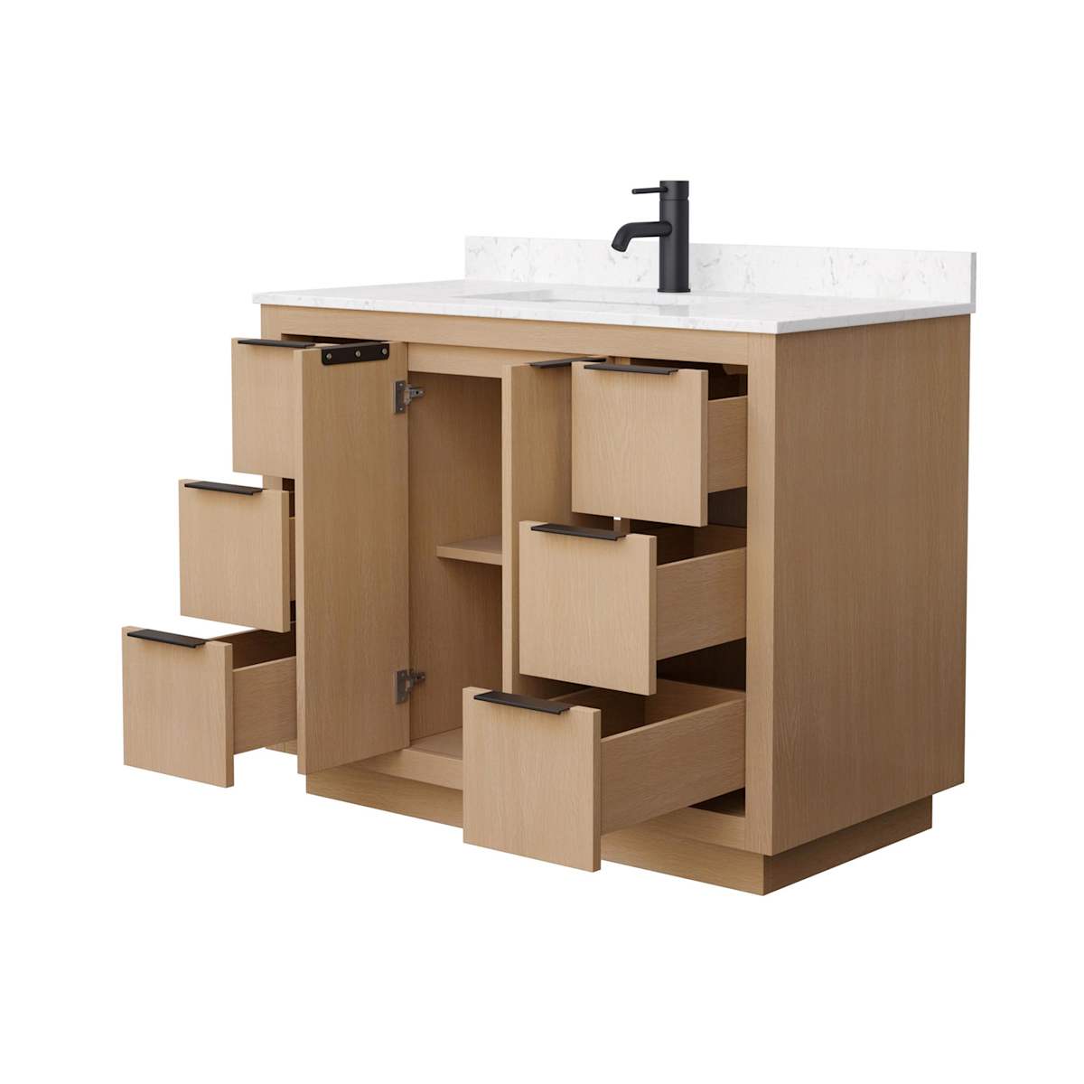 Maroni 42" Free Standing Single Basin Vanity Set with Cabinet and Cultured Marble Vanity Top - image 6