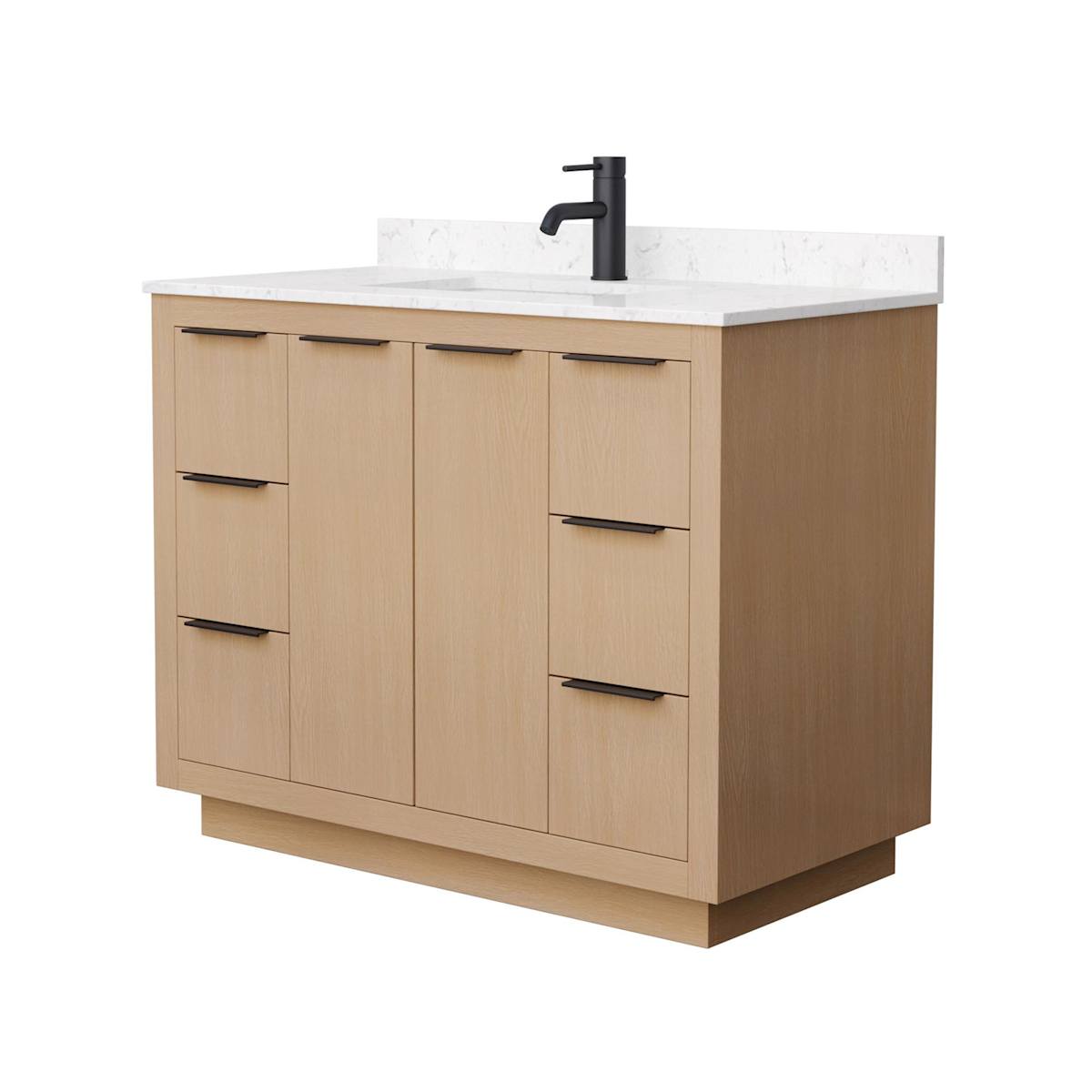 Maroni 42" Free Standing Single Basin Vanity Set with Cabinet and Cultured Marble Vanity Top - image 1