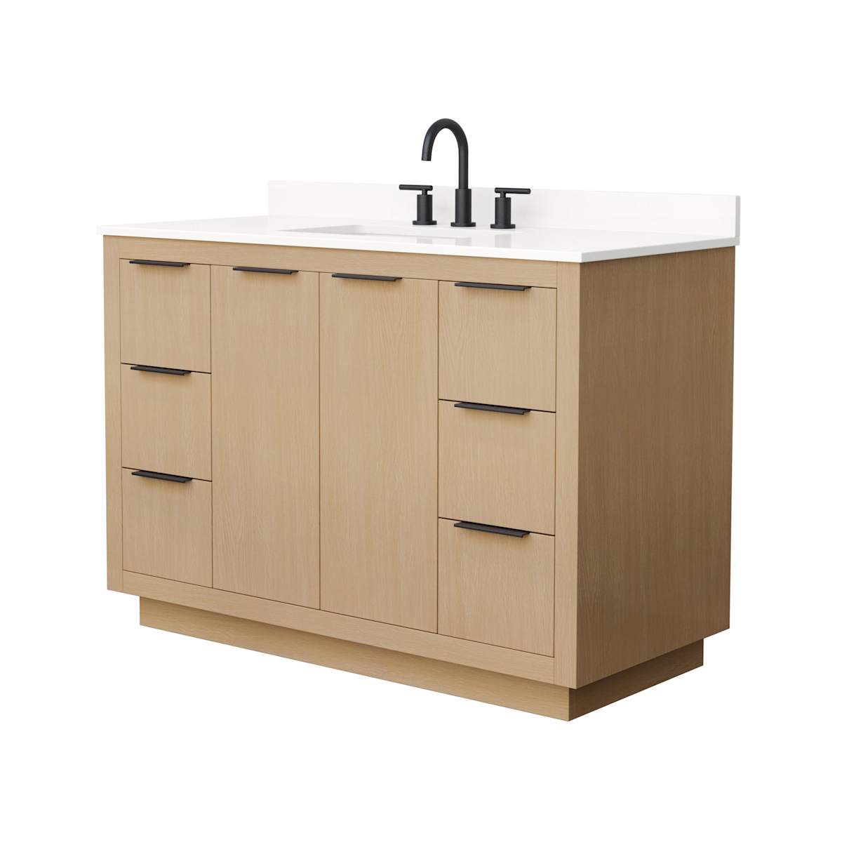 Maroni 48" Free Standing Single Basin Vanity Set with Cabinet and Quartz Vanity Top