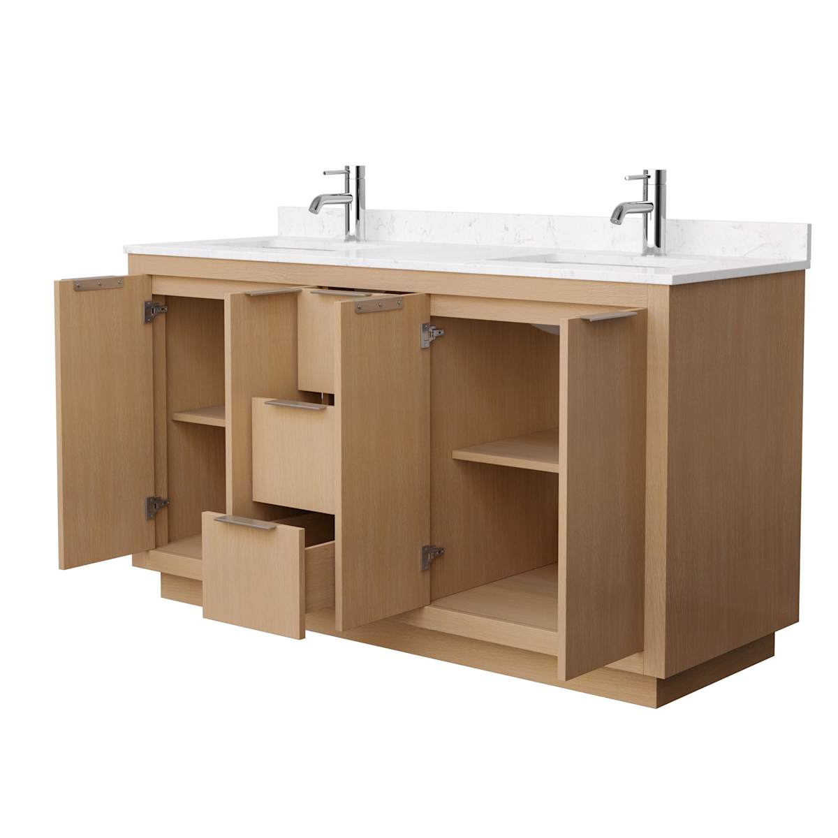 Maroni 60" Free Standing Double Basin Vanity Set with Cabinet and Cultured Marble Vanity Top