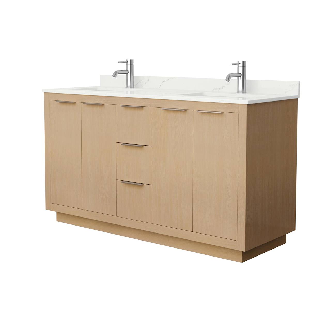 Maroni 60" Free Standing Double Basin Vanity Set with Cabinet and Quartz Vanity Top - image 1