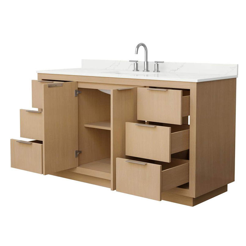 Maroni 60" Free Standing Single Basin Vanity Set with Cabinet and Quartz Vanity Top - image 2