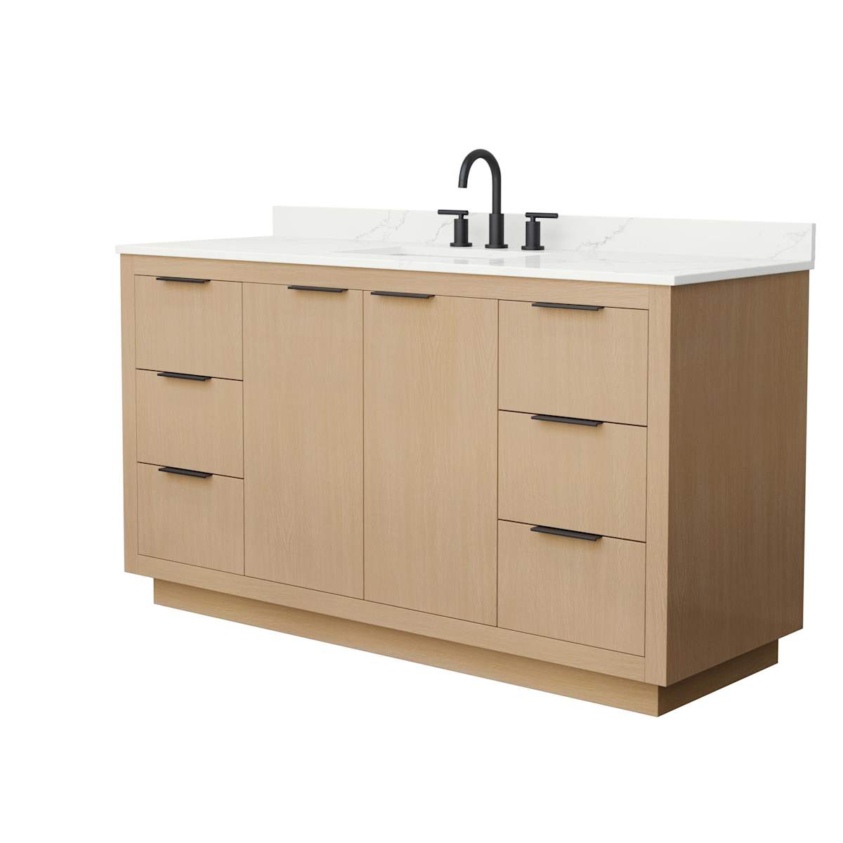 Maroni 60" Free Standing Single Basin Vanity Set with Cabinet and Quartz Vanity Top - image 1
