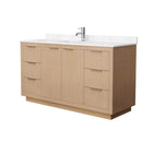 Maroni 60" Free Standing Single Basin Vanity Set with Cabinet and Cultured Marble Vanity Top - image 1