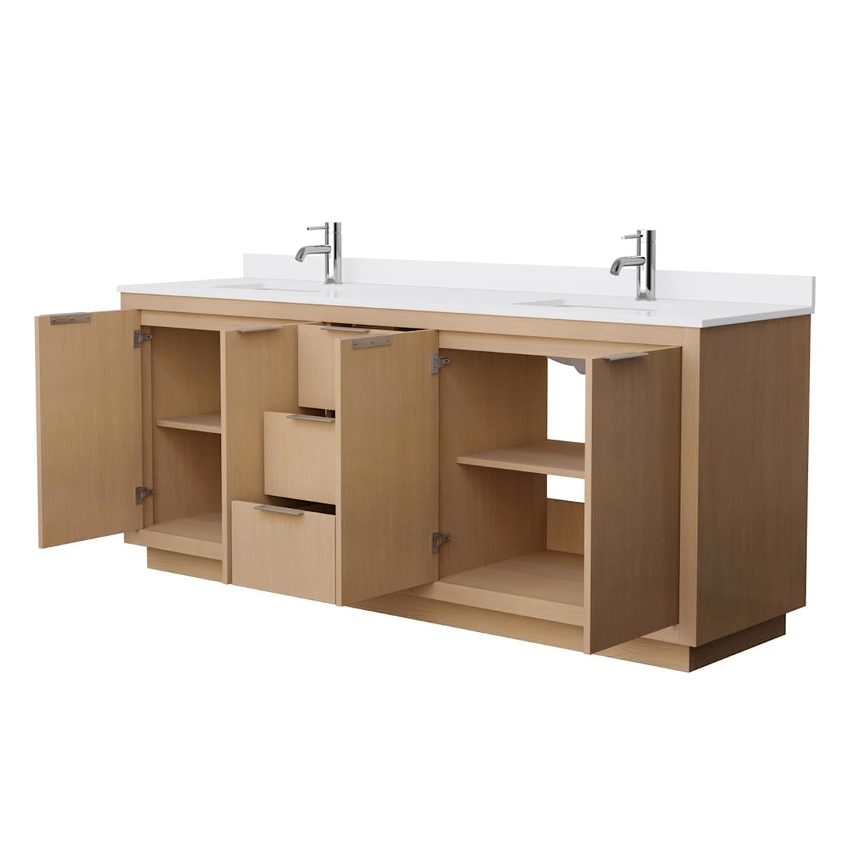 Maroni 80" Free Standing Double Basin Vanity Set with Cabinet and Cultured Marble Vanity Top - image 6