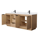 Maroni 80" Free Standing Double Basin Vanity Set with Cabinet and Cultured Marble Vanity Top - image 7