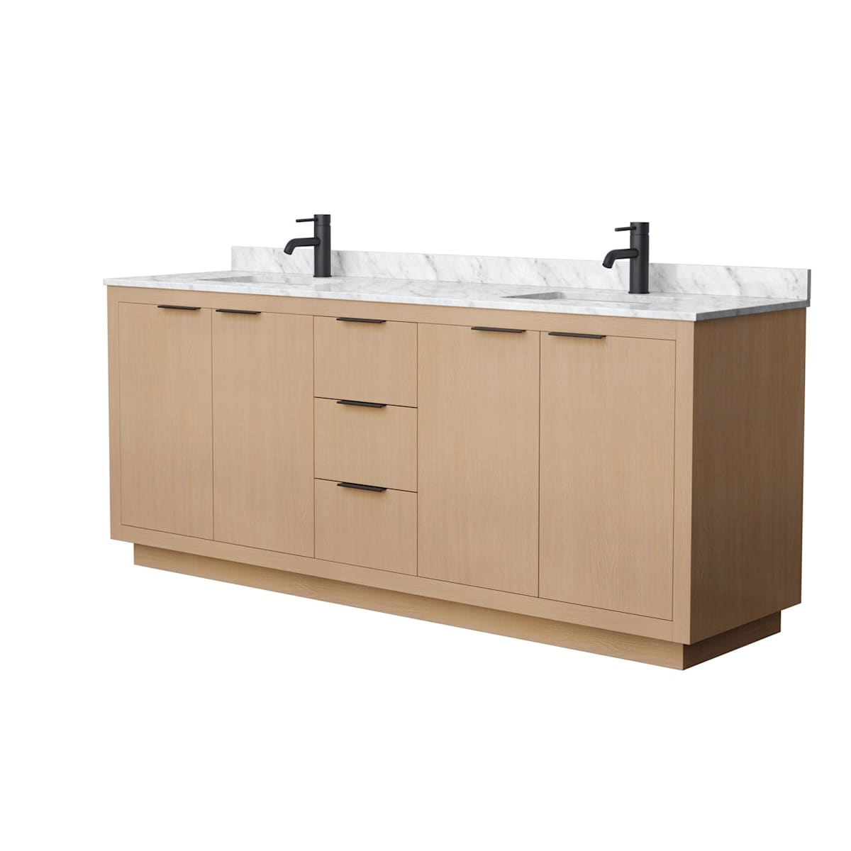Maroni 80" Free Standing Double Basin Vanity Set with Cabinet and Marble Vanity Top - image 1