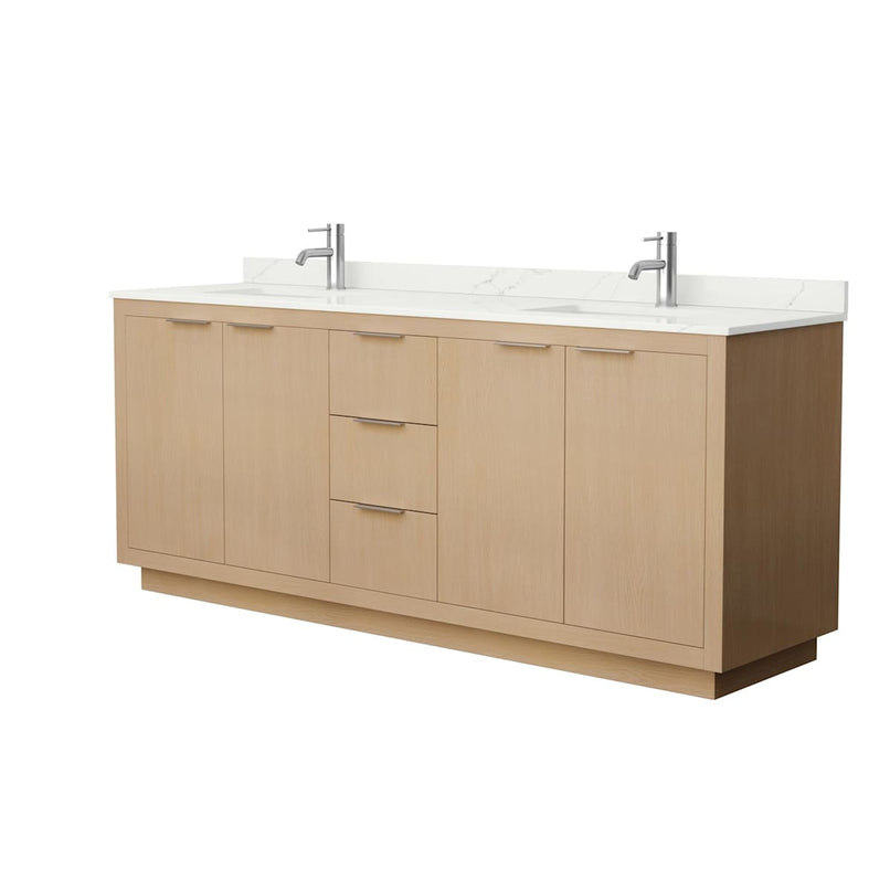 Maroni 80" Free Standing Double Basin Vanity Set with Cabinet and Quartz Vanity Top - image 1