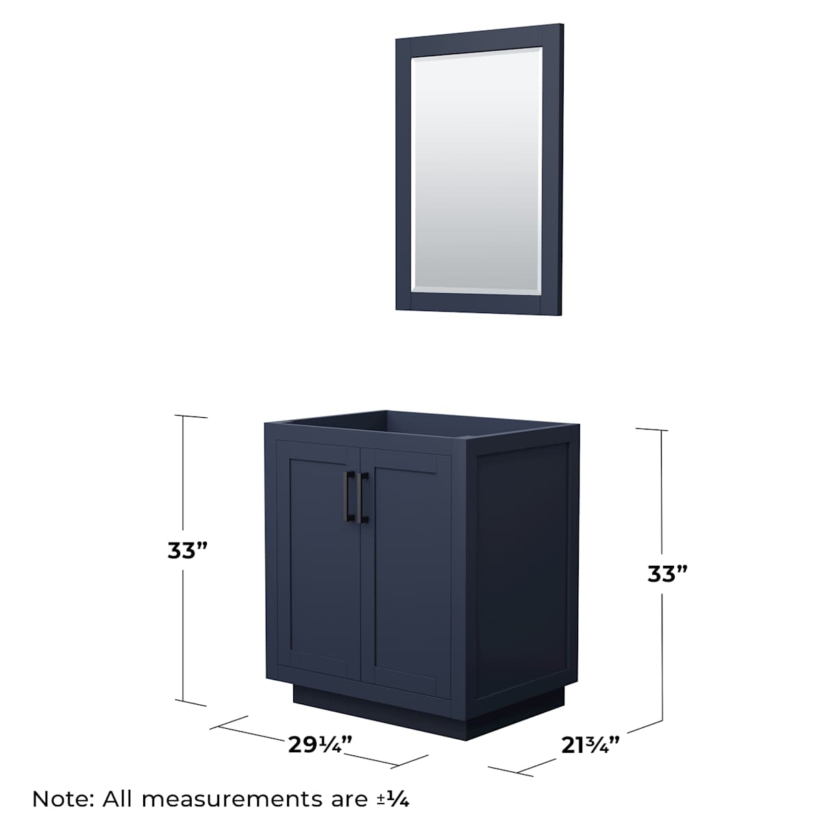 Miranda 30" Single Free Standing Vanity Cabinet - Less Vanity Top
