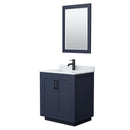 Miranda 30" Free Standing Single Basin Vanity Set with Cabinet, Marble Vanity Top, and Framed Mirror - image 2