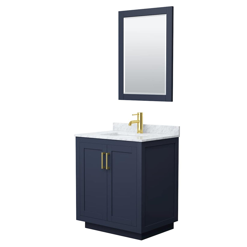 Miranda 30" Free Standing Single Basin Vanity Set with Cabinet, Marble Vanity Top, and Framed Mirror - image 8