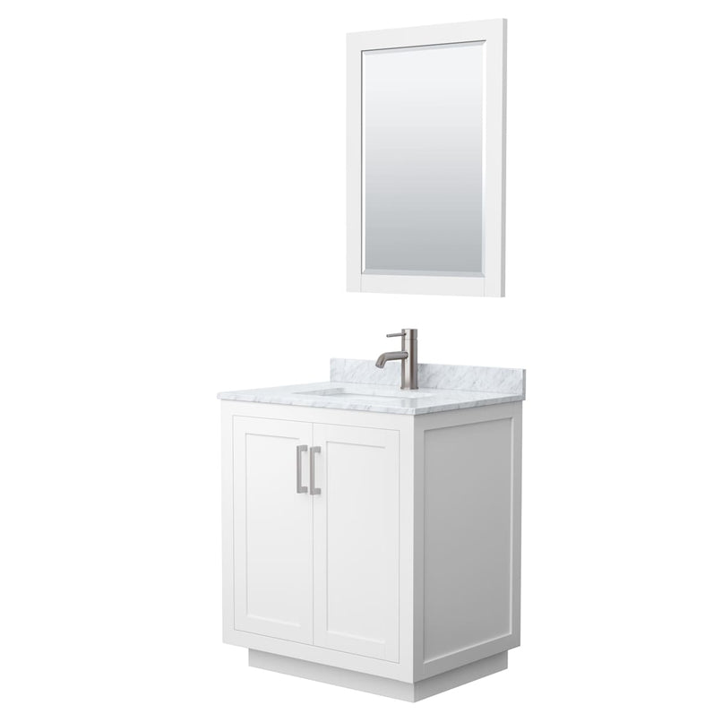 Miranda 30" Free Standing Single Basin Vanity Set with Cabinet, Marble Vanity Top, and Framed Mirror - image 9