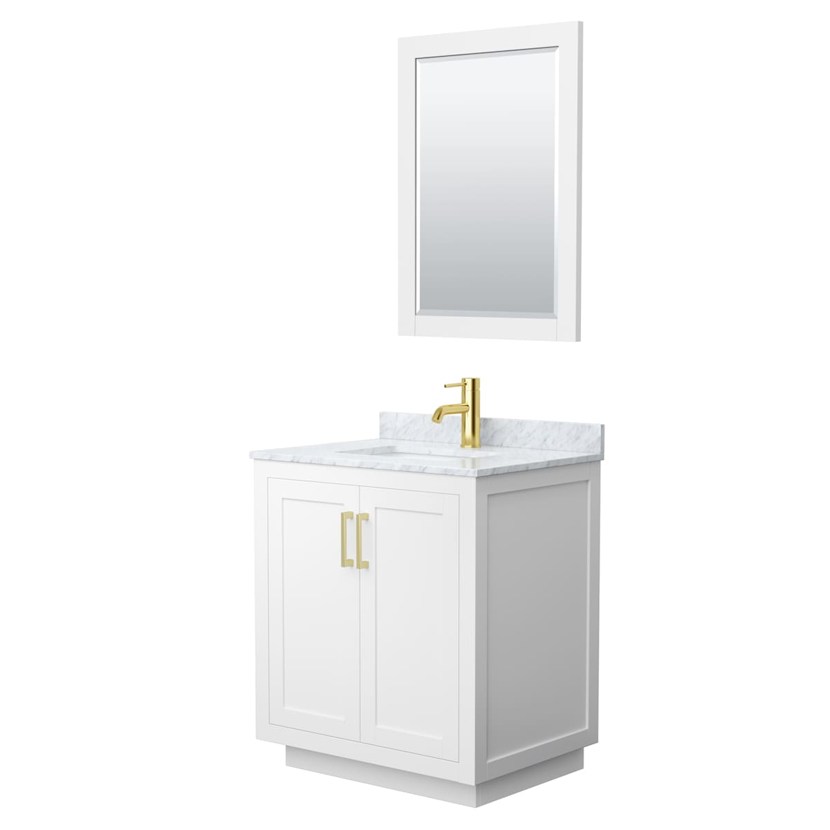 Miranda 30" Free Standing Single Basin Vanity Set with Cabinet, Marble Vanity Top, and Framed Mirror - image 13