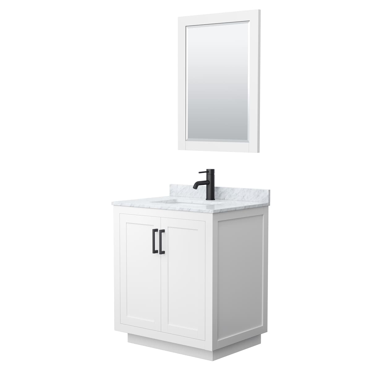 Miranda 30" Free Standing Single Basin Vanity Set with Cabinet, Marble Vanity Top, and Framed Mirror - image 14