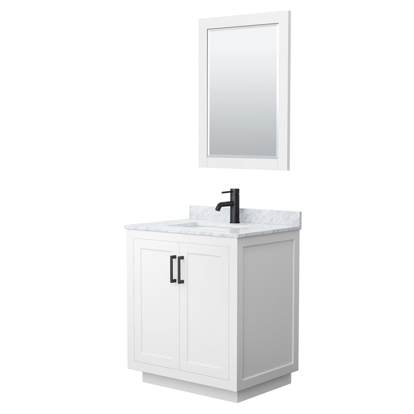 Miranda 30" Free Standing Single Basin Vanity Set with Cabinet, Marble Vanity Top, and Framed Mirror - image 14