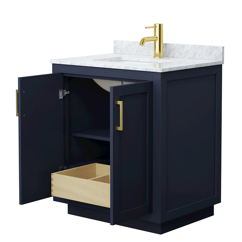 Miranda 30" Free Standing Single Basin Vanity Set with Cabinet and Marble Vanity Top - image 3