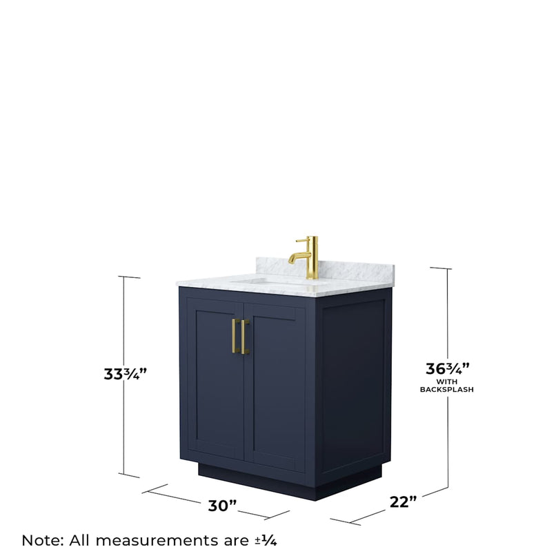 Miranda 30" Free Standing Single Basin Vanity Set with Cabinet and Marble Vanity Top - image 5