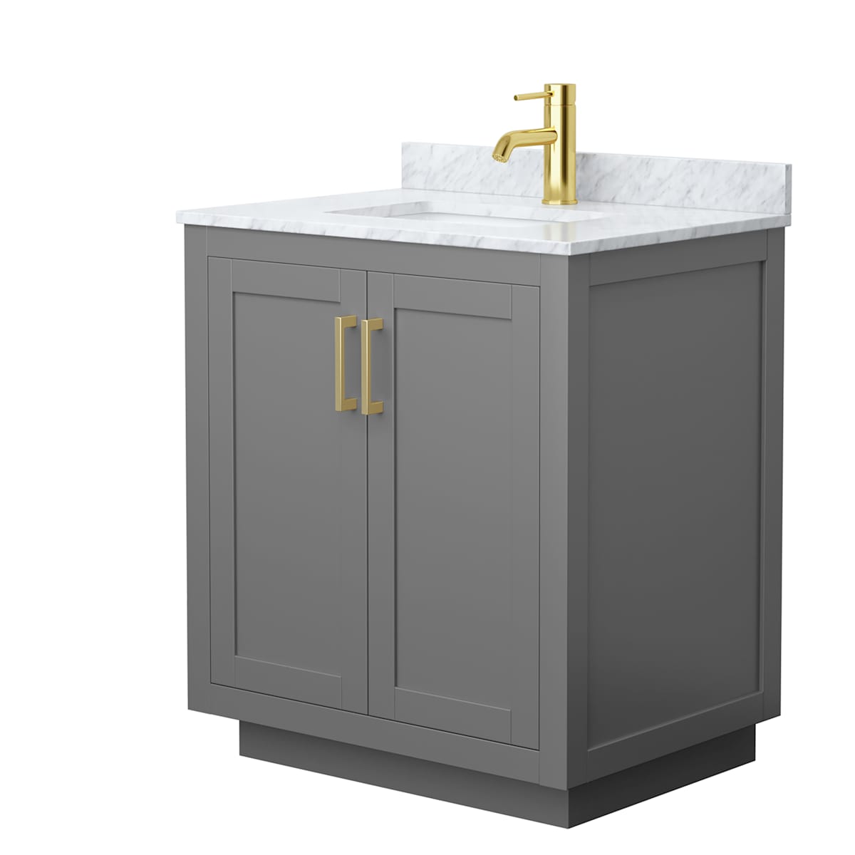 Miranda 30" Free Standing Single Basin Vanity Set with Cabinet and Marble Vanity Top