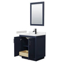 Miranda 30" Free Standing Single Basin Vanity Set with Cabinet, Cultured Marble Vanity Top, and Framed Mirror - image 3
