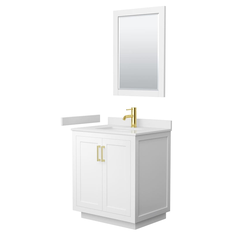 Miranda 30" Free Standing Single Basin Vanity Set with Cabinet, Cultured Marble Vanity Top, and Framed Mirror - image 10
