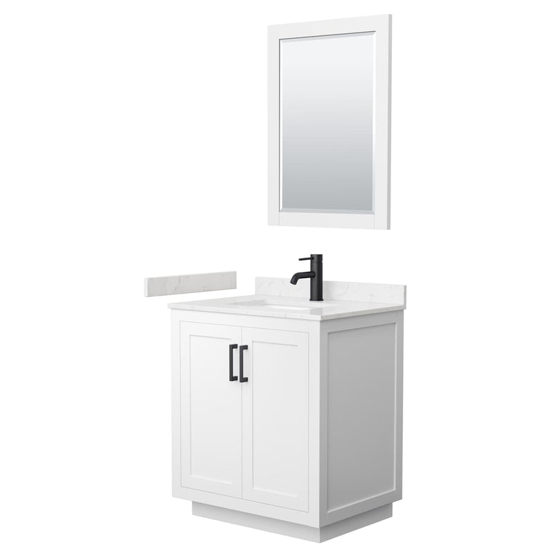 Miranda 30" Free Standing Single Basin Vanity Set with Cabinet, Cultured Marble Vanity Top, and Framed Mirror - image 16