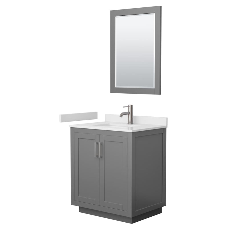 Miranda 30" Free Standing Single Basin Vanity Set with Cabinet, Cultured Marble Vanity Top, and Framed Mirror - image 17
