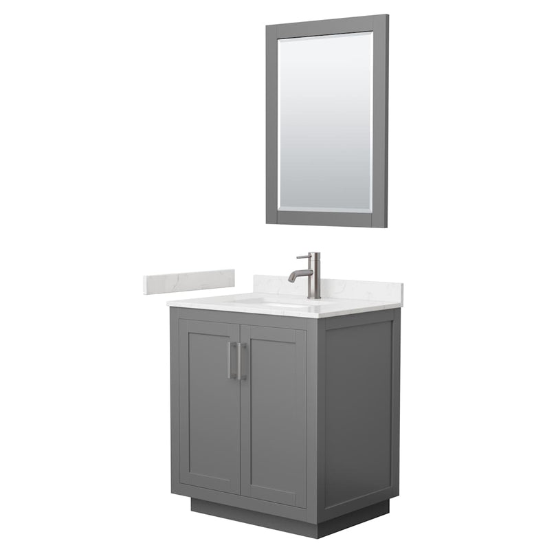 Miranda 30" Free Standing Single Basin Vanity Set with Cabinet, Cultured Marble Vanity Top, and Framed Mirror - image 18
