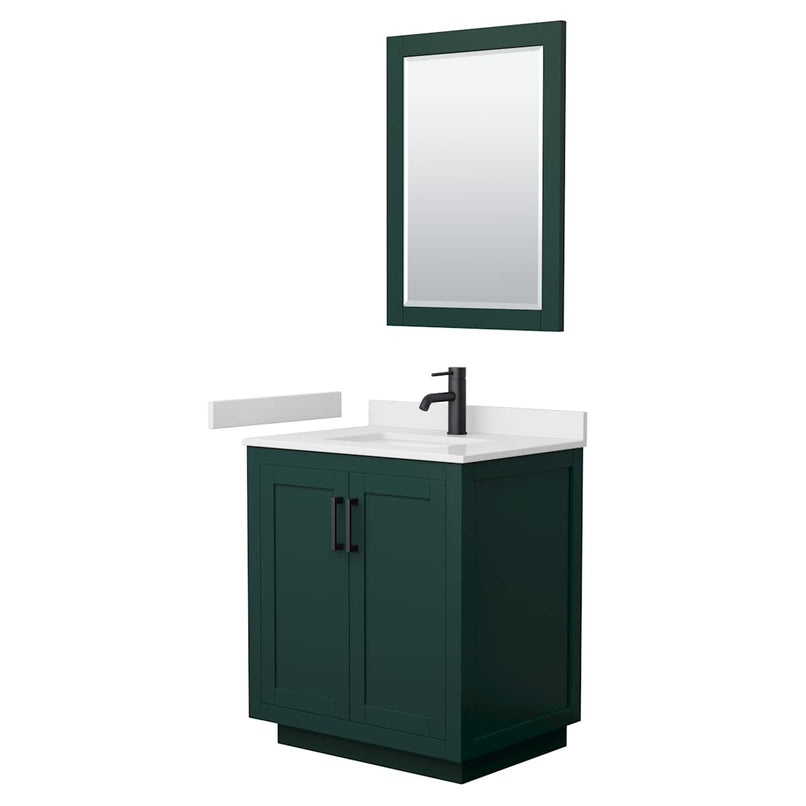 Miranda 30" Free Standing Single Basin Vanity Set with Cabinet, Cultured Marble Vanity Top, and Framed Mirror - image 19