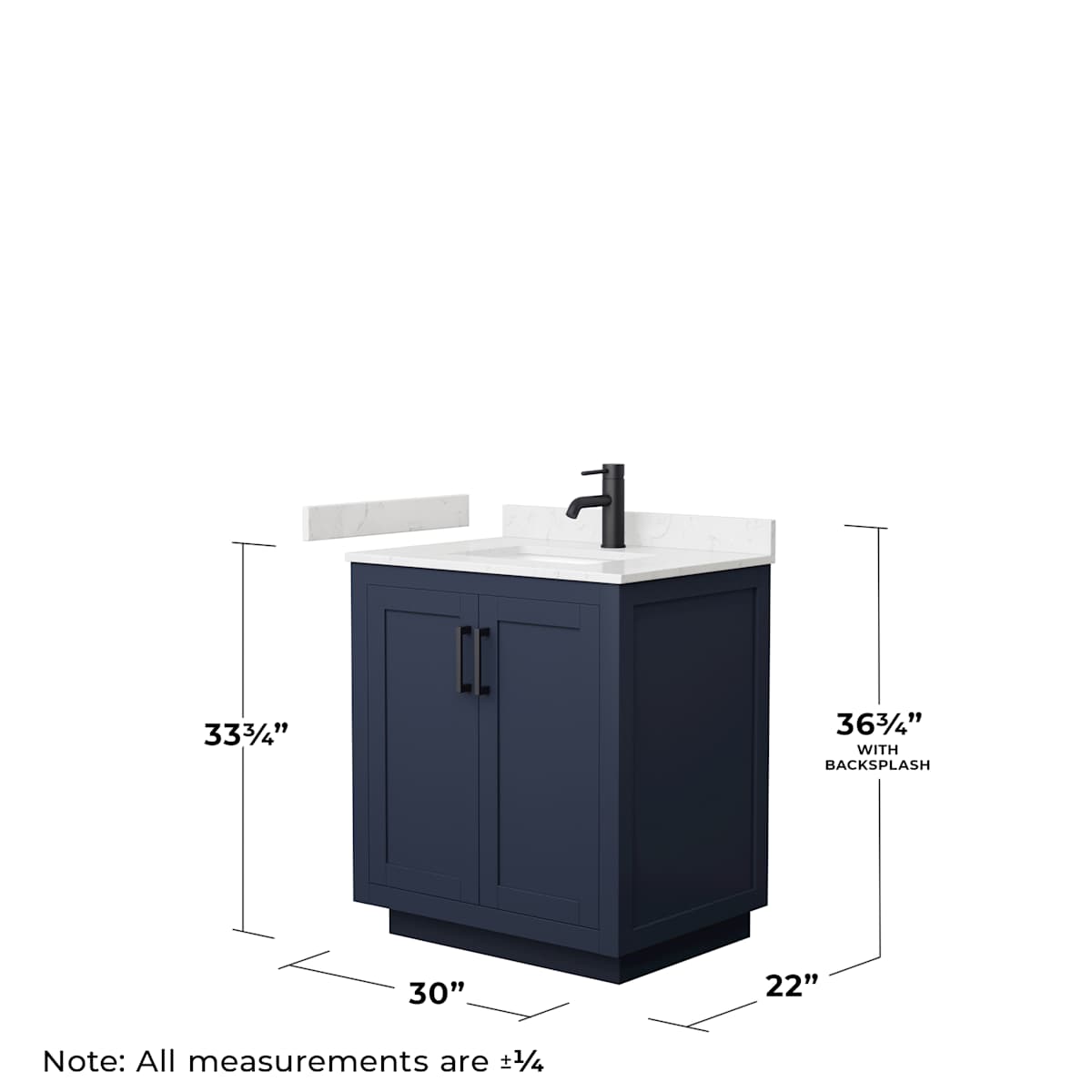 Miranda 30" Free Standing Single Basin Vanity Set with Cabinet and Cultured Marble Vanity Top