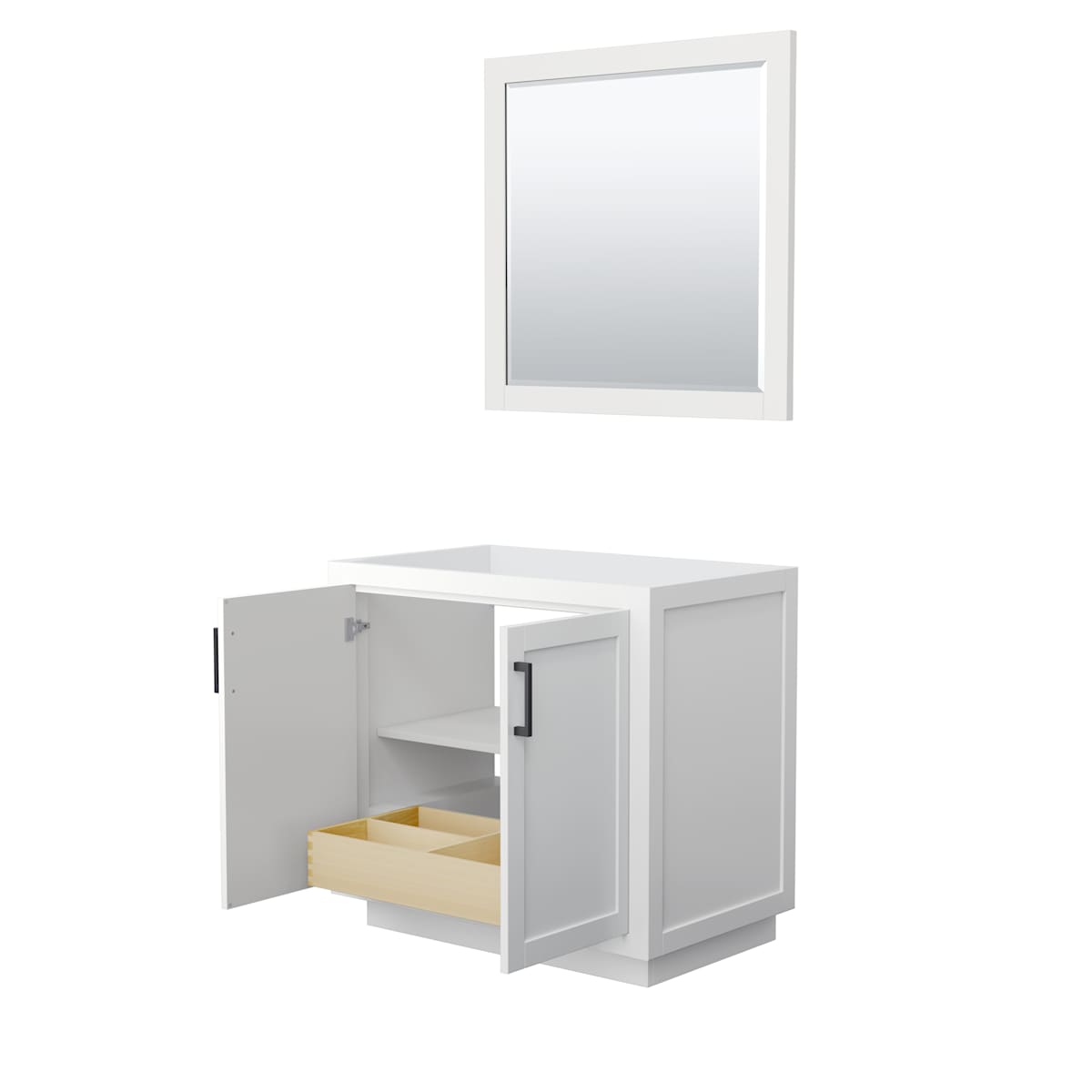 Miranda 36" Single Free Standing Vanity Cabinet - Less Vanity Top