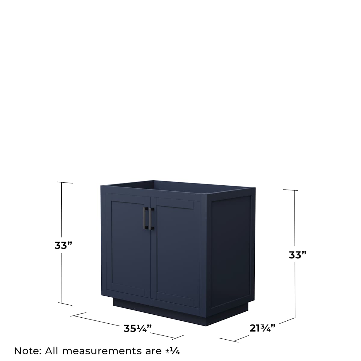 Miranda 36" Single Free Standing Vanity Cabinet Only - Less Vanity Top