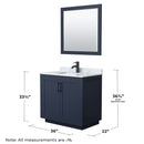 Miranda 36" Free Standing Single Basin Vanity Set with Cabinet, Marble Vanity Top, and Framed Mirror - image 6