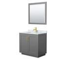 Miranda 36" Free Standing Single Basin Vanity Set with Cabinet, Marble Vanity Top, and Framed Mirror - image 16