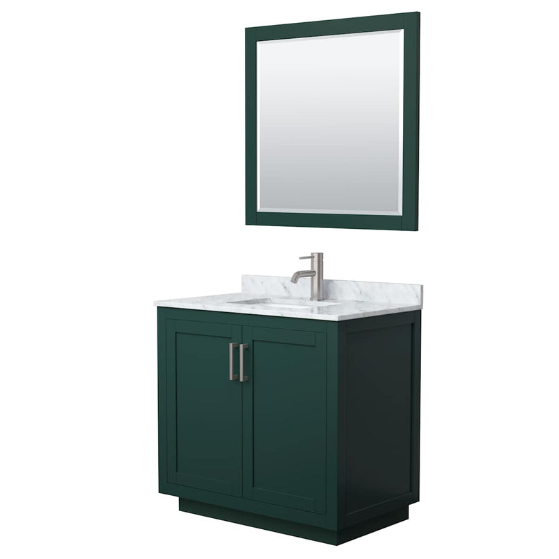 Miranda 36" Free Standing Single Basin Vanity Set with Cabinet, Marble Vanity Top, and Framed Mirror - image 17