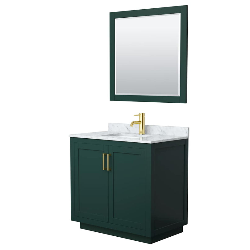 Miranda 36" Free Standing Single Basin Vanity Set with Cabinet, Marble Vanity Top, and Framed Mirror - image 18
