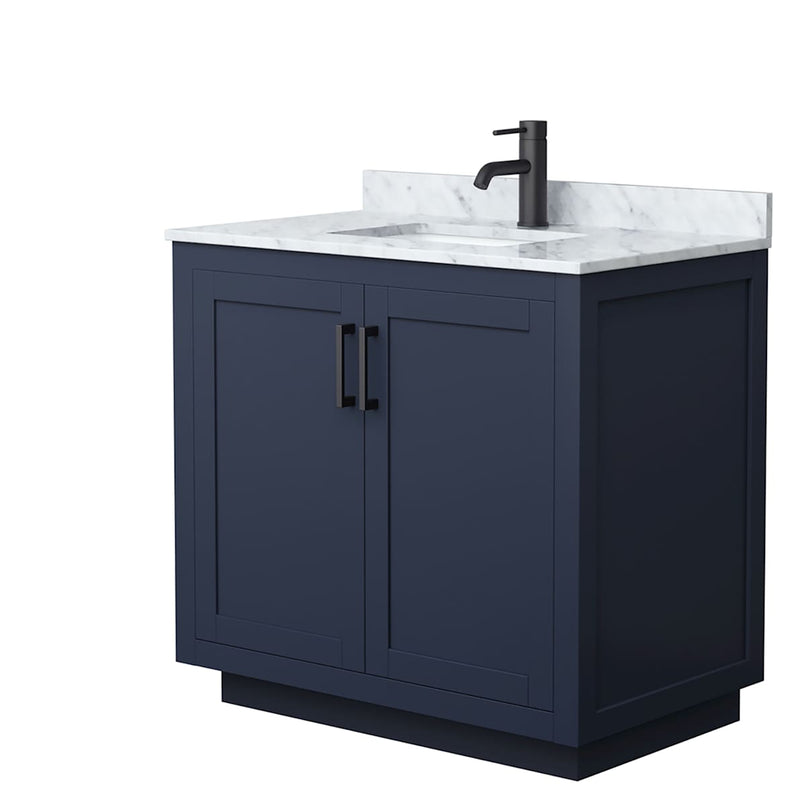 Miranda 36" Free Standing Single Basin Vanity Set with Cabinet and Marble Vanity Top - image 2