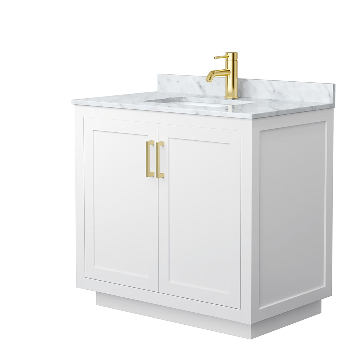 Miranda 36" Free Standing Single Basin Vanity Set with Cabinet and Marble Vanity Top