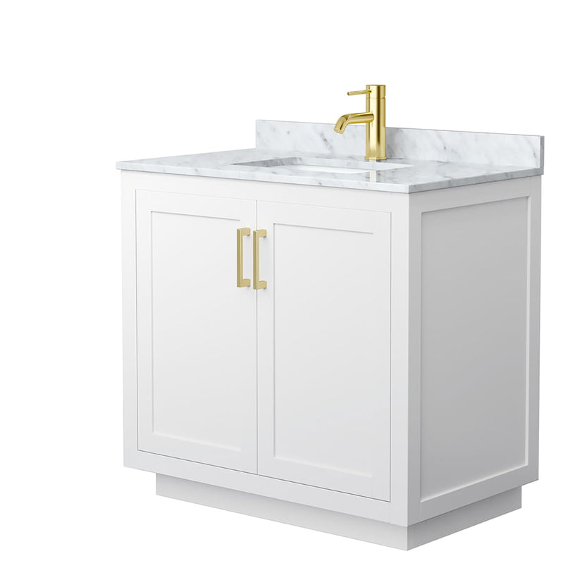 Miranda 36" Free Standing Single Basin Vanity Set with Cabinet and Marble Vanity Top - image 8