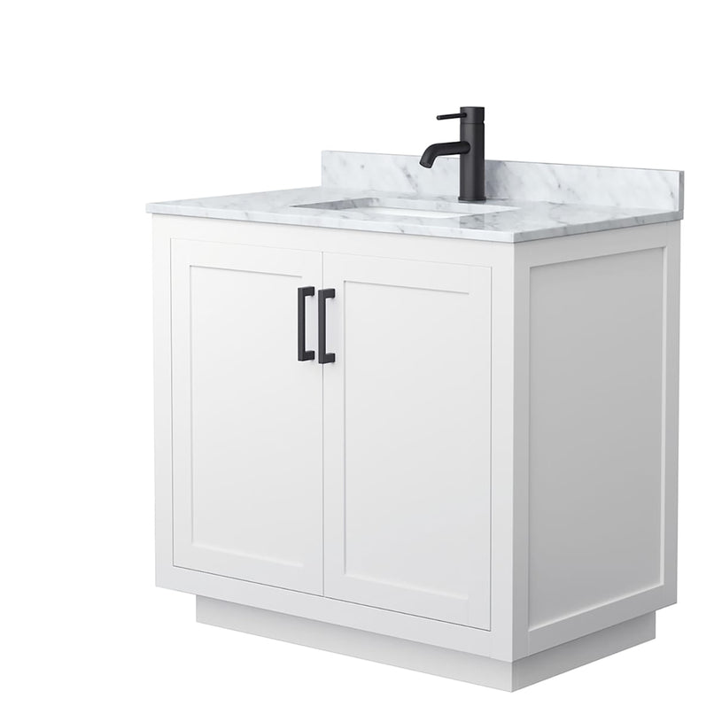 Miranda 36" Free Standing Single Basin Vanity Set with Cabinet and Marble Vanity Top - image 9