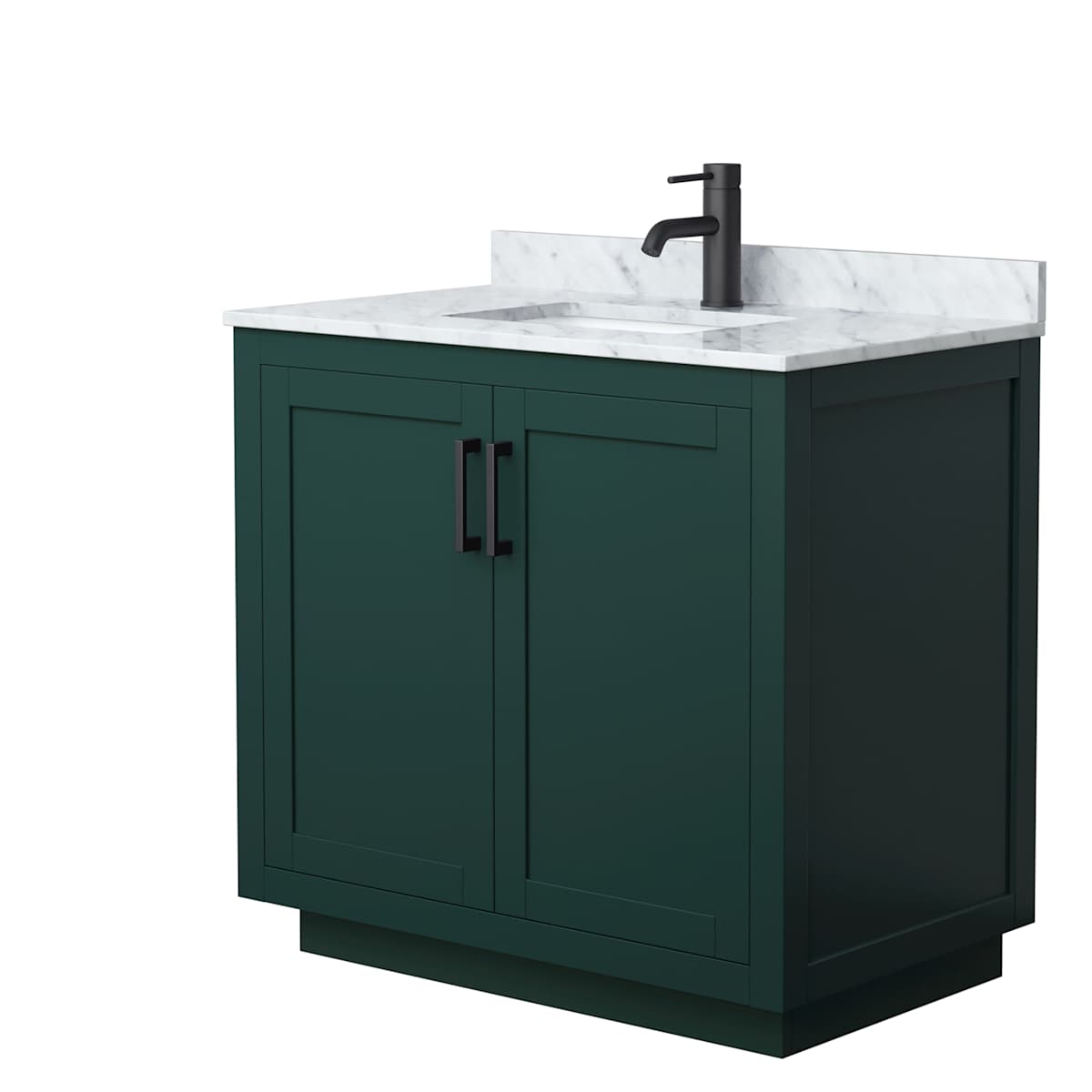 Miranda 36" Free Standing Single Basin Vanity Set with Cabinet and Marble Vanity Top