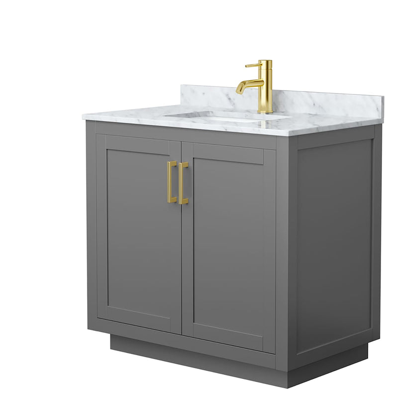 Miranda 36" Free Standing Single Basin Vanity Set with Cabinet and Marble Vanity Top - image 12
