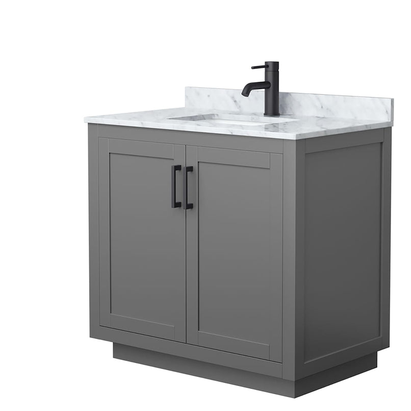 Miranda 36" Free Standing Single Basin Vanity Set with Cabinet and Marble Vanity Top - image 15