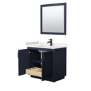 Miranda 36" Free Standing Single Basin Vanity Set with Cabinet, Cultured Marble Vanity Top, and Framed Mirror - image 3