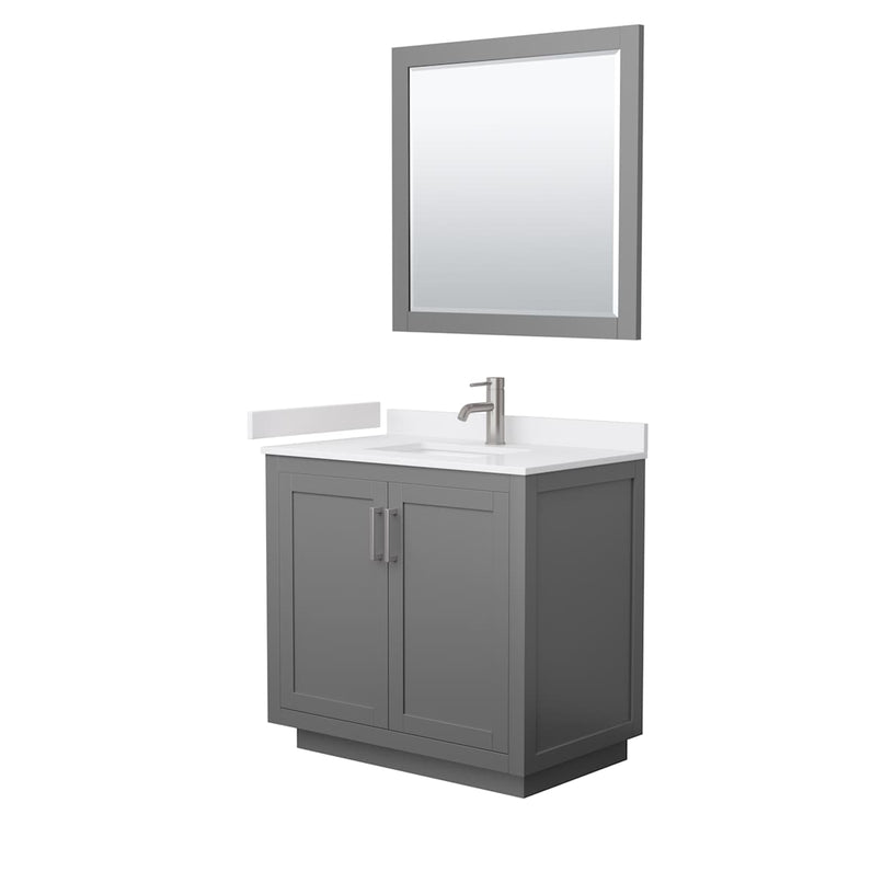 Miranda 36" Free Standing Single Basin Vanity Set with Cabinet, Cultured Marble Vanity Top, and Framed Mirror - image 18