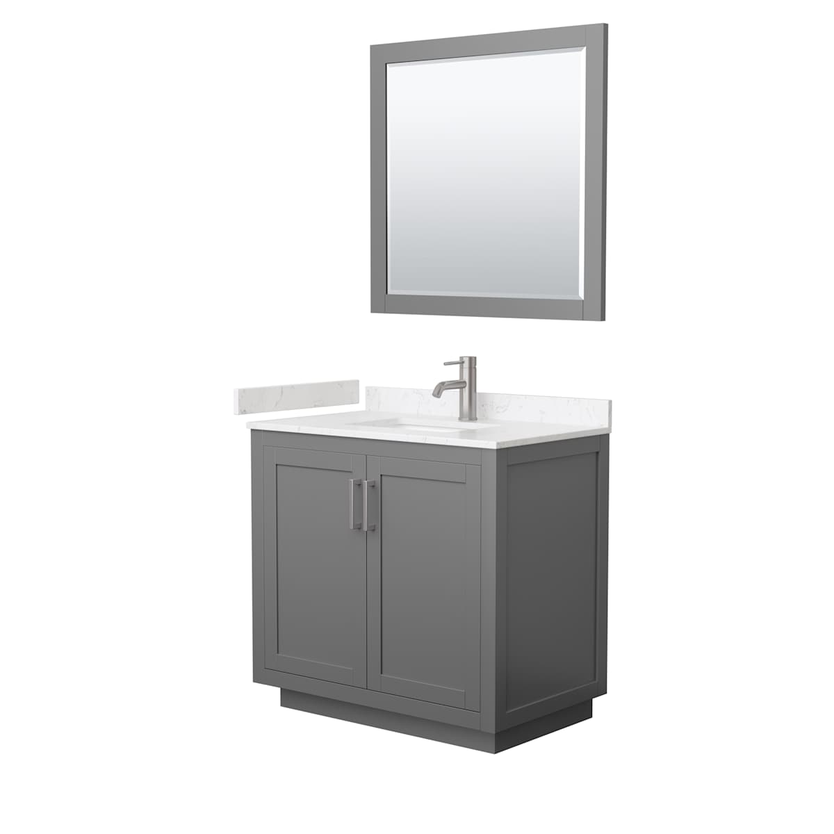 Miranda 36" Free Standing Single Basin Vanity Set with Cabinet, Cultured Marble Vanity Top, and Framed Mirror - image 19