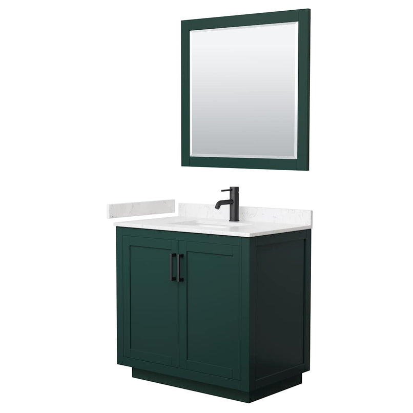 Miranda 36" Free Standing Single Basin Vanity Set with Cabinet, Cultured Marble Vanity Top, and Framed Mirror - image 21