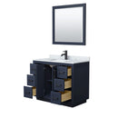 Miranda 42" Free Standing Single Basin Vanity Set with Cabinet, Marble Vanity Top, and Framed Mirror - image 3