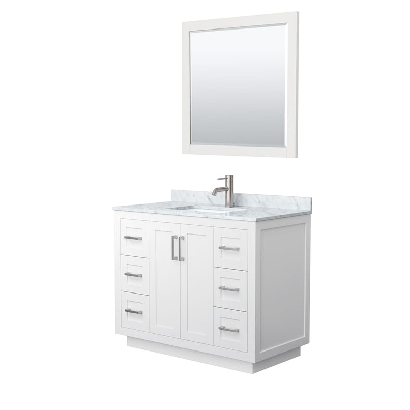 Miranda 42" Free Standing Single Basin Vanity Set with Cabinet, Marble Vanity Top, and Framed Mirror - image 8
