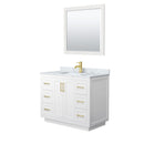Miranda 42" Free Standing Single Basin Vanity Set with Cabinet, Marble Vanity Top, and Framed Mirror - image 9