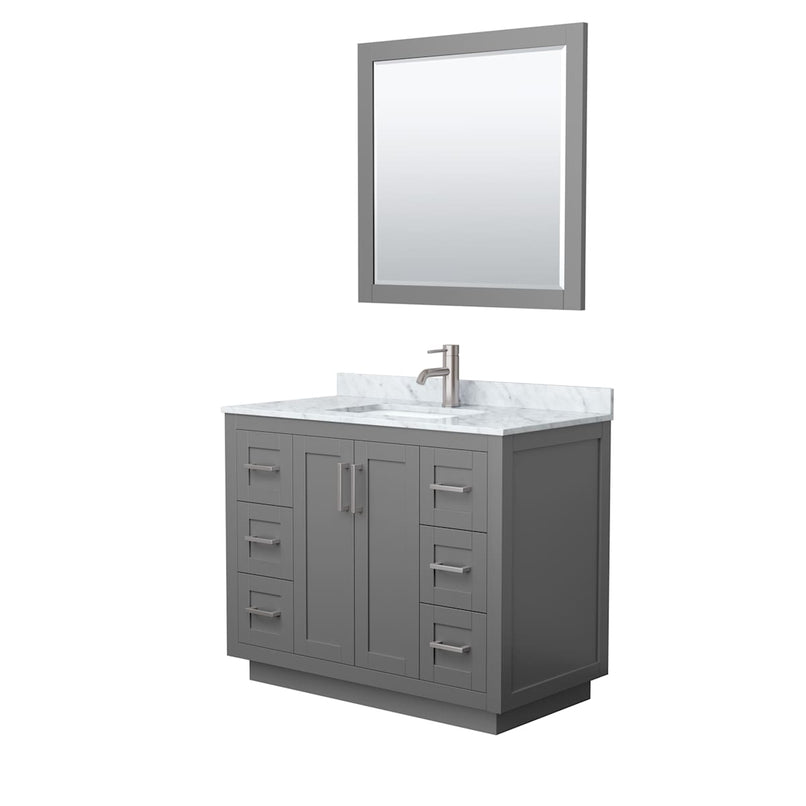 Miranda 42" Free Standing Single Basin Vanity Set with Cabinet, Marble Vanity Top, and Framed Mirror - image 11